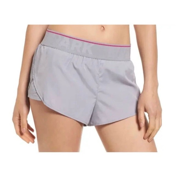 NEW IVY PARK Grey Perforated Panel Logo Waistband Running Shorts